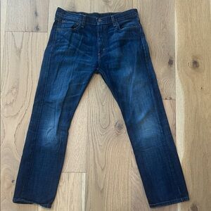 Classic Men's Levi Straight Jeans in Dark Blue (33x30)